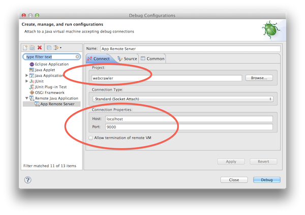 Debug Configurations Debug Configurations