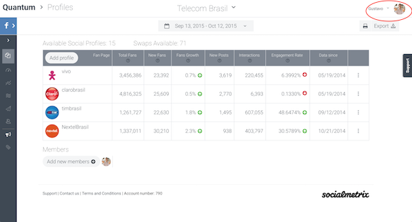 Quantum My Account menu