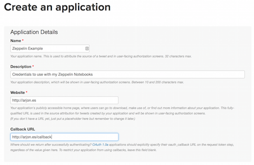 Twitter’s Create an App